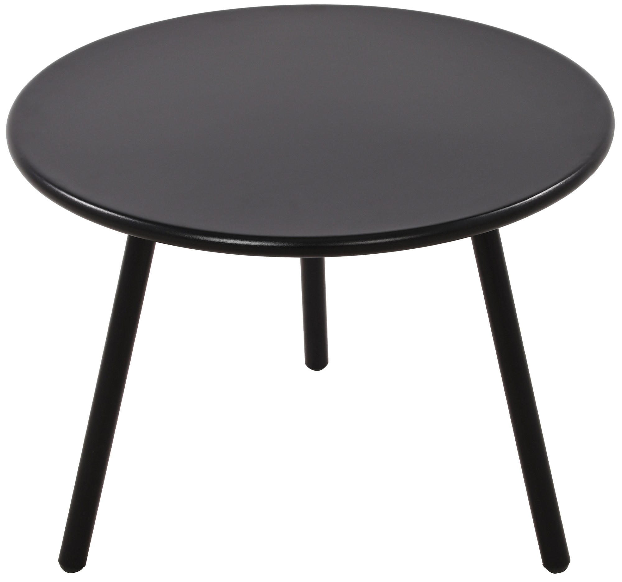 COUCHTISCH rund 60 cm Kunststoff schwarz - Schwarz, Kunststoff/Metall (60/60/45cm) - CLP