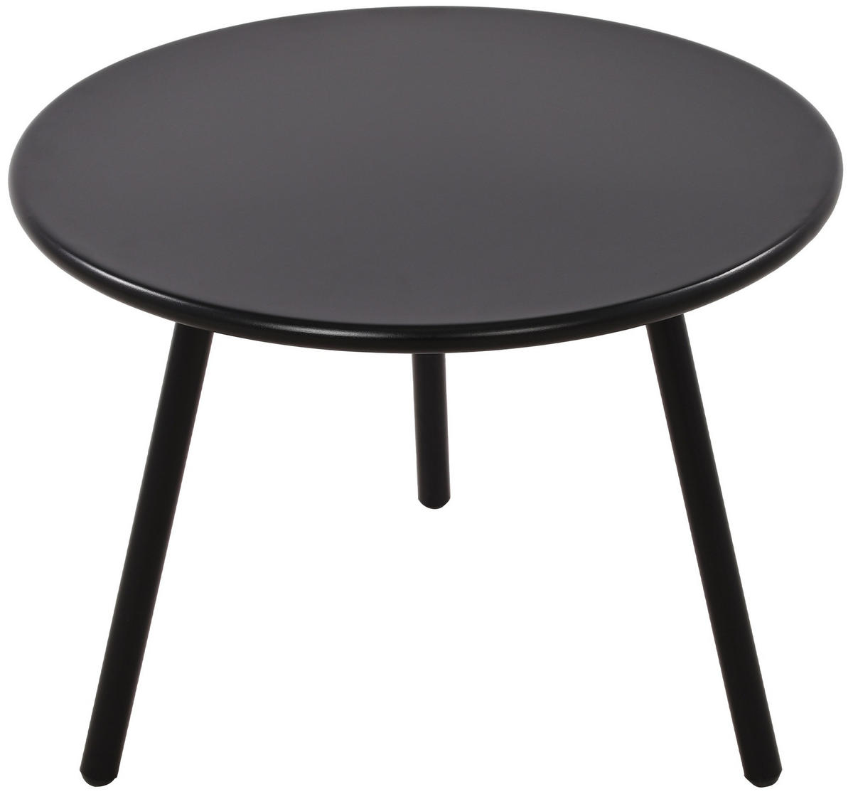 COUCHTISCH rund 60 cm Kunststoff schwarz - Schwarz, Kunststoff/Metall (60/60/45cm) - CLP