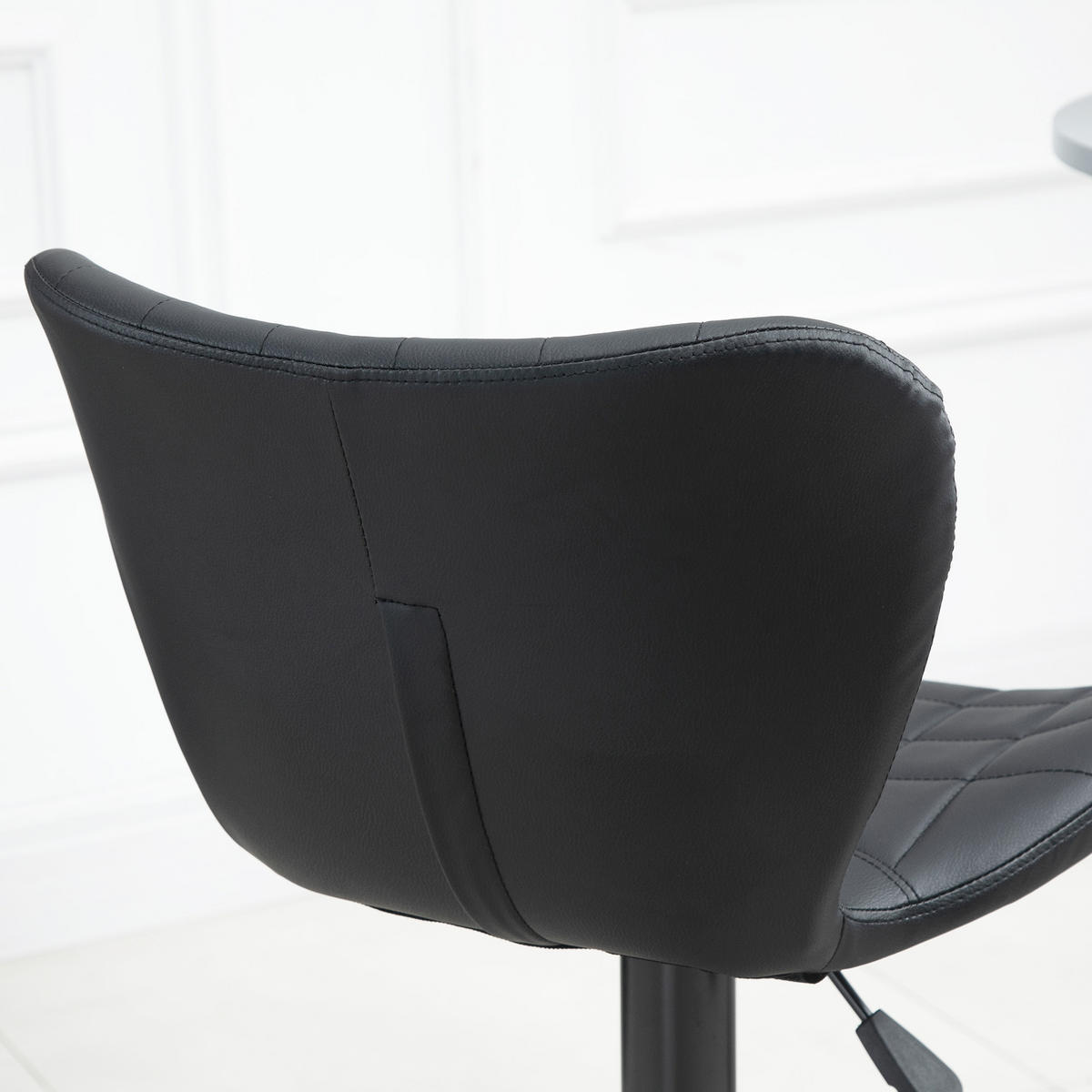 BAROVÉ STOLIČKY, umělá kůže, ocel, černá - černá, plast (51.5/109/47cm) - HOMCOM