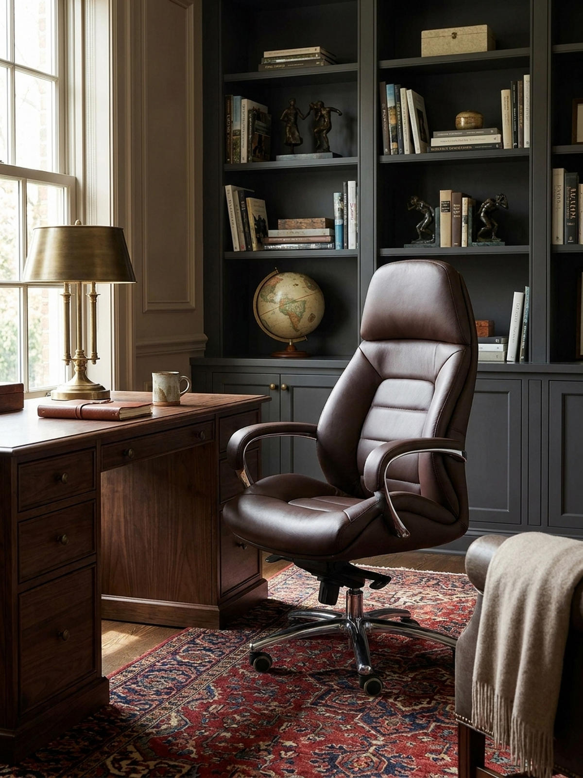 CHEFSESSEL Leder mit Multiblockwippmechanik bis 120 kg MIRON, Braun 67x67x137 cm - Silberfarben/Braun, Leder/Metall (67/137/67cm) - KADIMA DESIGN