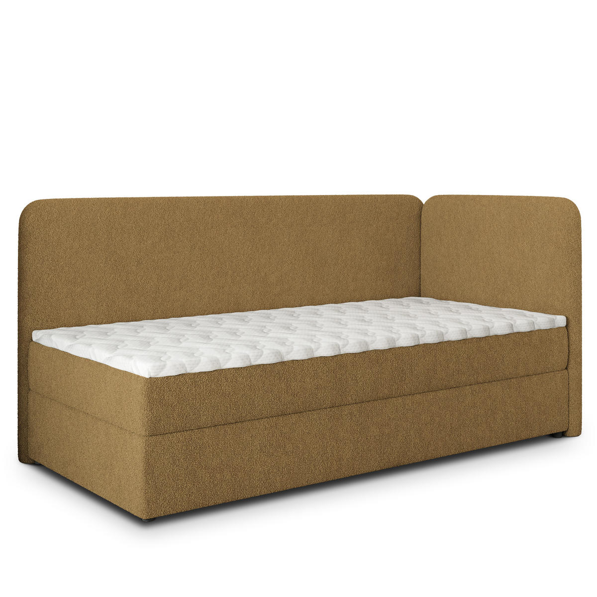 BOXBETT GINA 80x200 cm mit Matratze und Topper, H2+H3 - Orange - Orange, Holz (80/200cm) - MASSENO