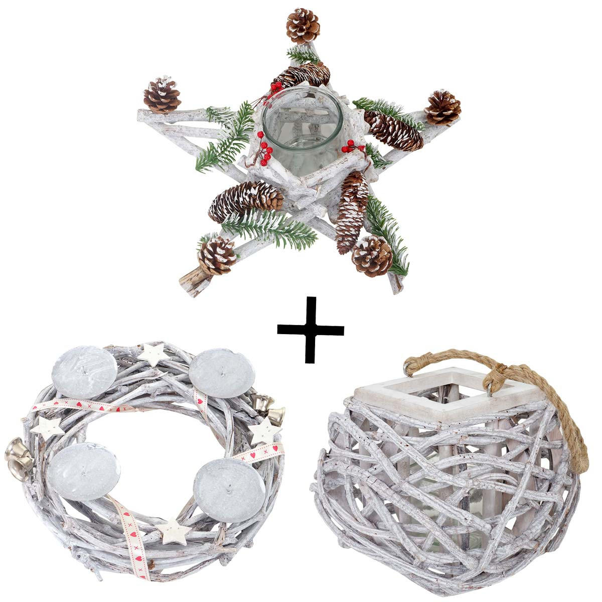 ADVENTSKRANZ 3ER SET Multicolor - Multicolor, Holz (18cm) - MCW