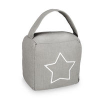 TÜRSTOPPER Dunkelgrau Sack Sternmotiv - Grau, Naturmaterialien/Textil (14/10cm) - Relaxdays