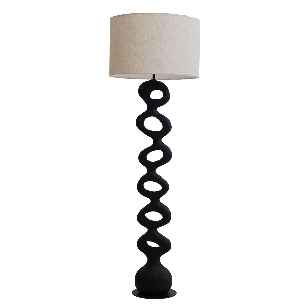 STEHLAMPE aus Mangoholz 155cm, schwarz - Schwarz, Holz (50/50/155cm) - Giga Meubel