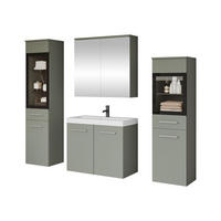 BADMÖBEL-SET Madrit II - Silberfarben/Mintgrün, Holzwerkstoff/Kunststoff (132/132/30cm) - MIRJAN24