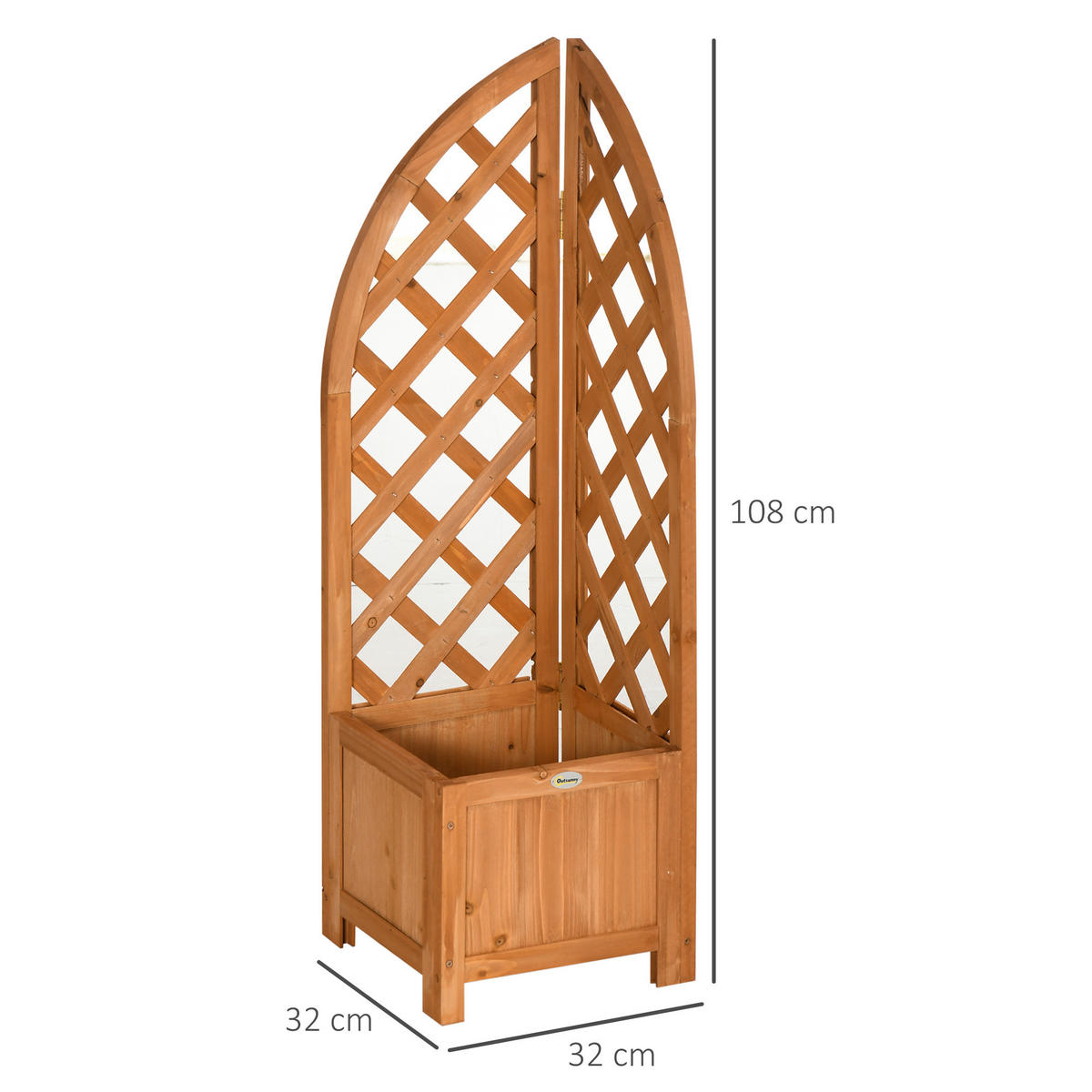 PFLANZKASTEN, Tanne, Braun - Braun, Holz (32/108/32cm) - Outsunny