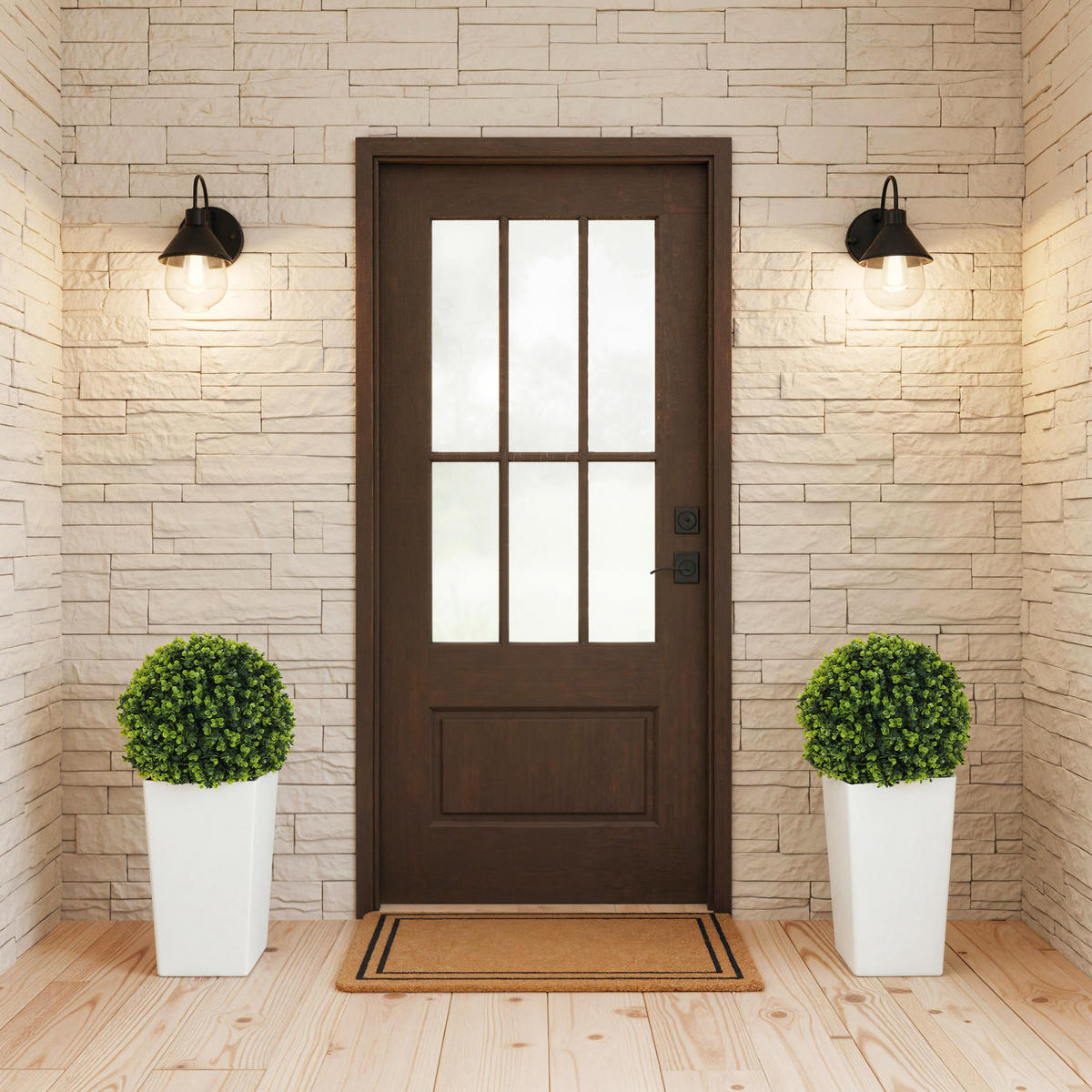 2ER-SET Künstlicher Eukalyptuskugeln 65 cm Kunstpflanze mit 330 Blättern im Topf - Weiß/Grün, Kunststoff (65cm) - HOMCOM