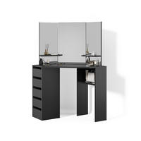 ECKSCHMINKTISCH Enna Schwarz 110 cm - Schwarz, Holzwerkstoff (110/141.5/54cm) - Livinity®