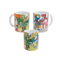 BECHER Die Schlümpfe Schlumpfdorf Mehrfarbig 320 ml - Multicolor, Keramik (0.32L) - United Labels