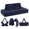 KINDERSOFA Spielparadies - Dunkelblau, Textil (66/52/150cm) - Linodino