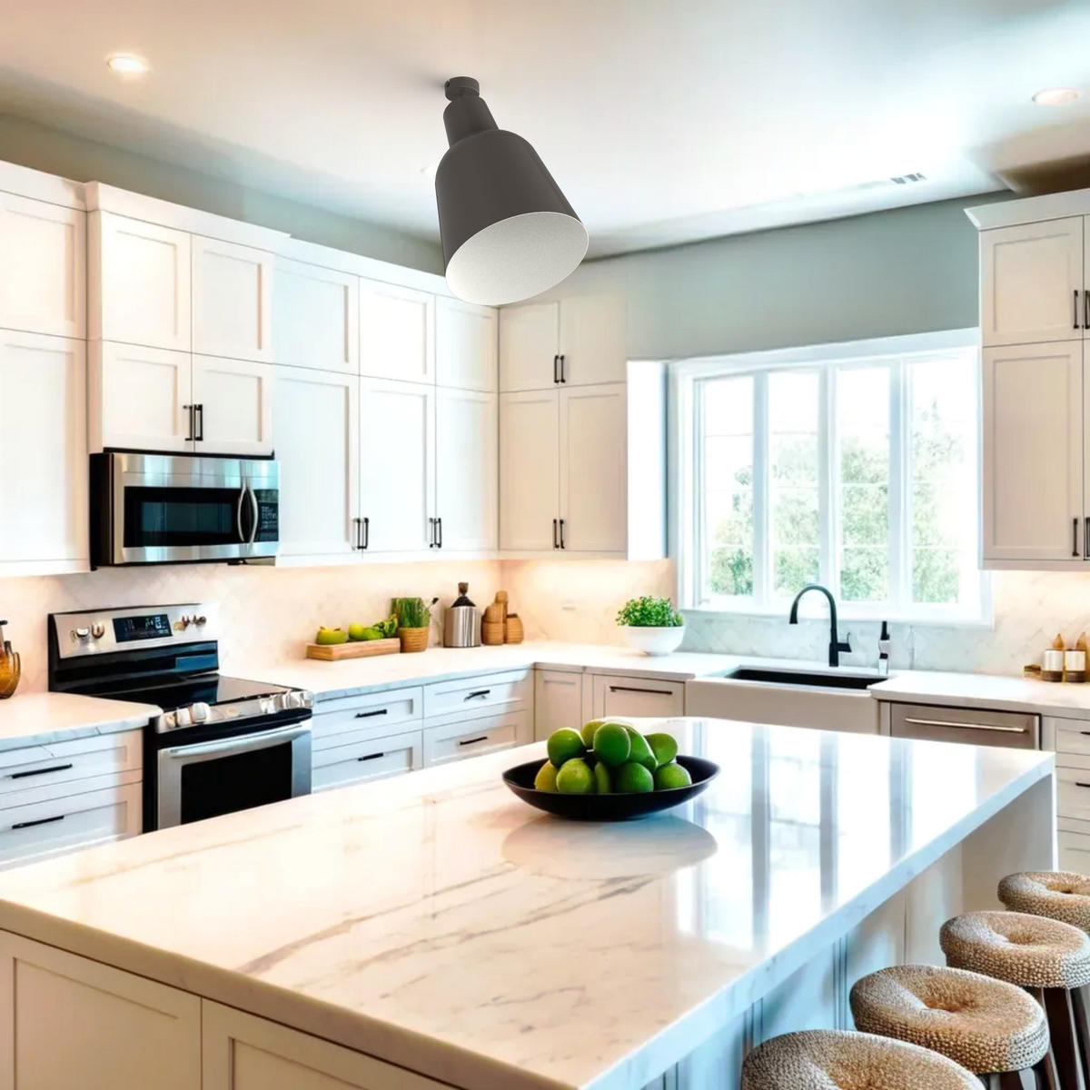 DECKENLEUCHTE - Graubraun, Metall (16/16/21cm) - Lumicom