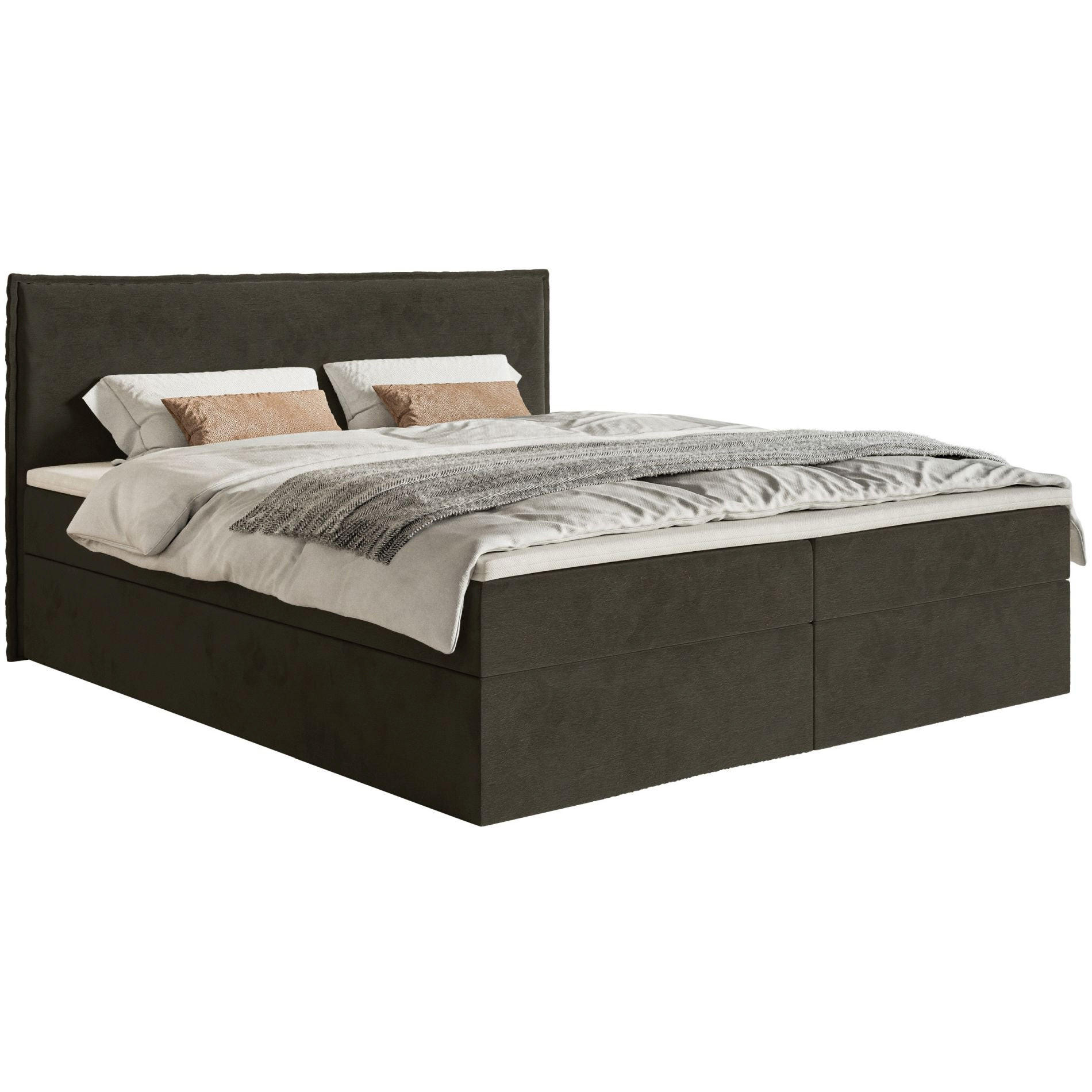 BOXBETT Softie Dunkelgrün Velours wasserabweisend 160x200 cm - Dunkelgrün, Textil (160/200cm) - Selsey