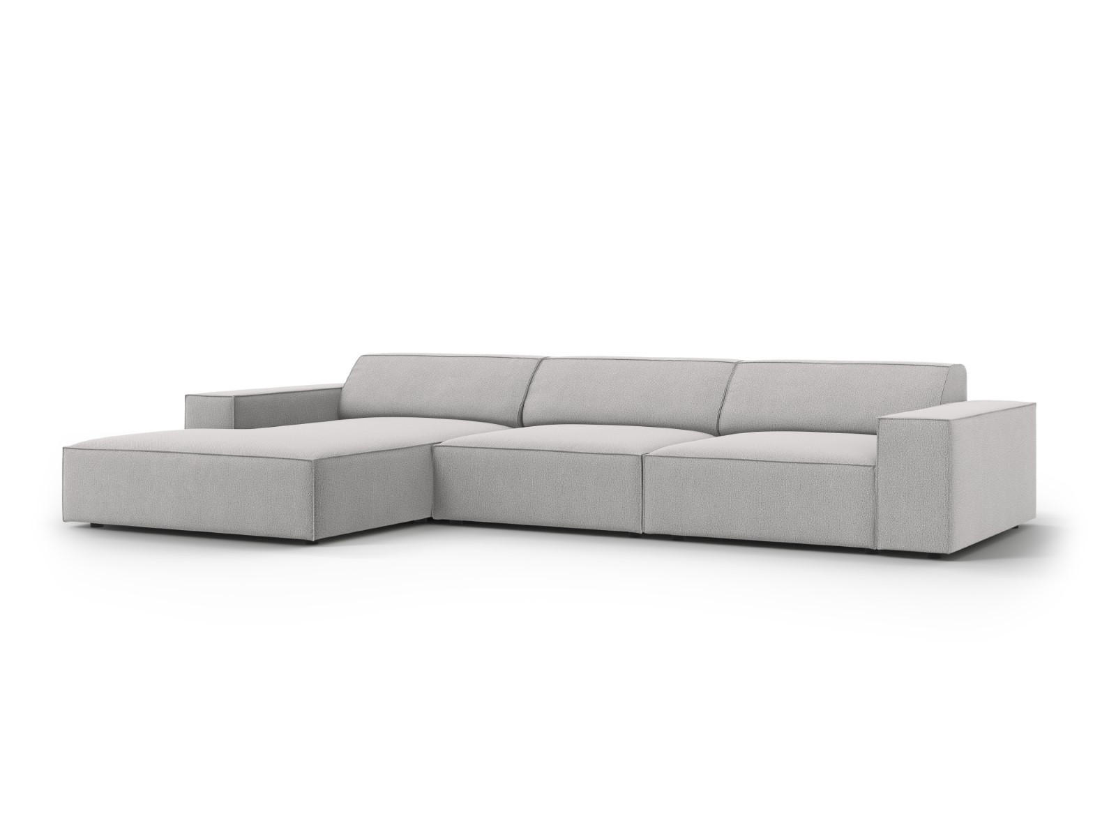ECKSOFA links Jodie aus strukturiertem Stoff hellgrau 4 Sitzplätze - Hellgrau, Textil (166/284cm) - Micadoni