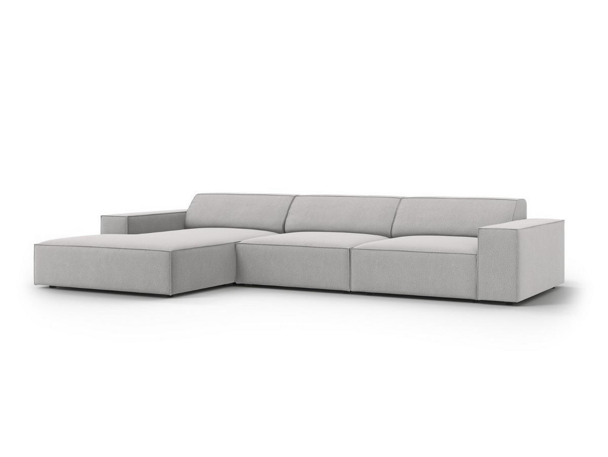 ECKSOFA links Jodie aus strukturiertem Stoff hellgrau 4 Sitzplätze - Hellgrau, Textil (166/284cm) - Micadoni
