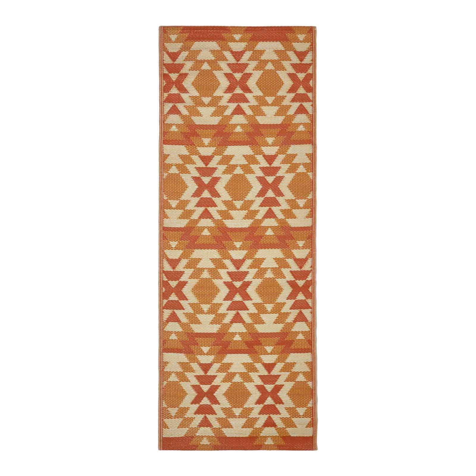 OUTDOORTEPPICH-LÄUFER Anya, Ethno-Muster 75/200 cm - Orange, Kunststoff (75/200cm) - Homescapes