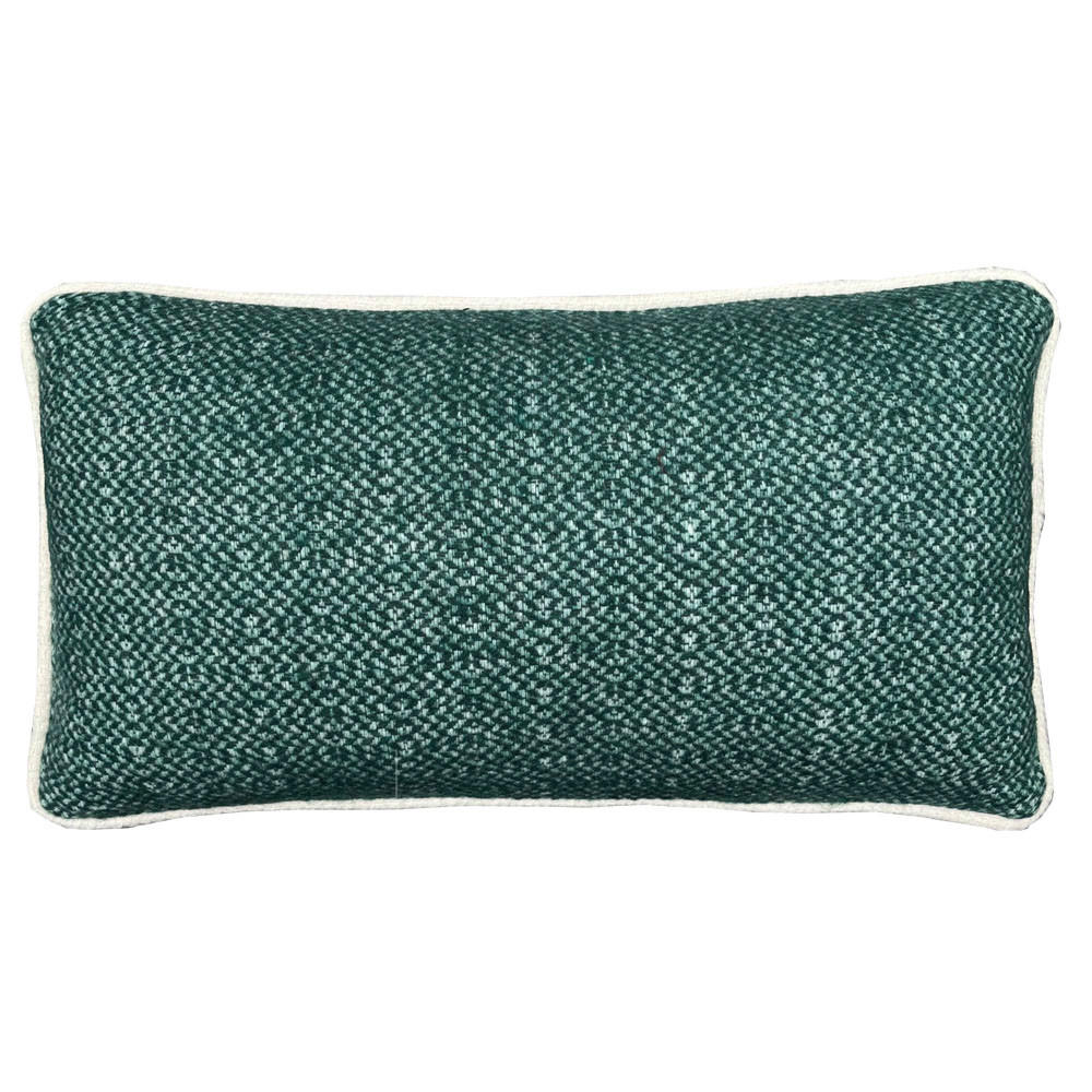 WOLLKISSEN recycelte Wolle Struktur Kieferngrün 35x60 - Grün, Textil (60/35/12cm) - Malagoon