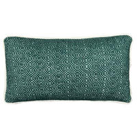 WOLLKISSEN recycelte Wolle Struktur Kieferngrün 35x60 - Grün, Textil (60/35/12cm) - Malagoon