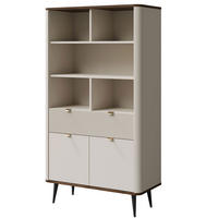 REGAL Marly Kaschmir / Walnuss 90 / 40 / 163cm - Kaschmir/Beige, Holz/Holzwerkstoff (90/163/40cm) - Feldmann-Wohnen