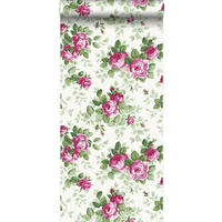 TAPETE Rosen 53 cm x 10.05 m - Pink, Papier (53/1000cm) - Origin Wallcoverings