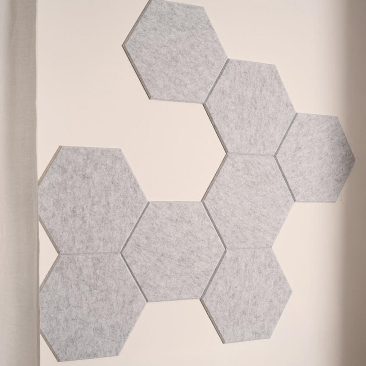 AKUSTIKPLATTEN HEXAGON SILENT - Hellgrau, 10 - Hellgrau, Kunststoff (35/30.3/1cm) - Home Deluxe