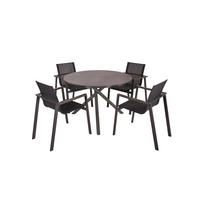 GARTEN-SITZGRUPPE Helga 05 5-teilig Gartenmöbel-Set - Schwarz, Kunststoff - DELUKE