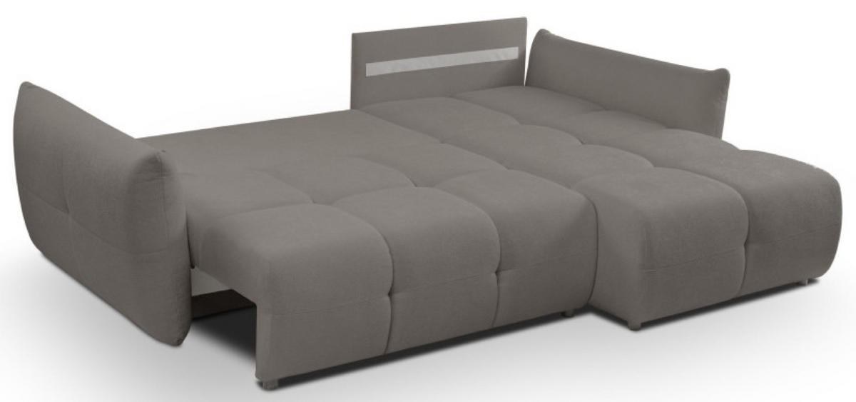 ECKSOFA Grau BOSE Mit Schlaffunktion Rechts - Grau, Textil (177/257cm) - Sepro Meble
