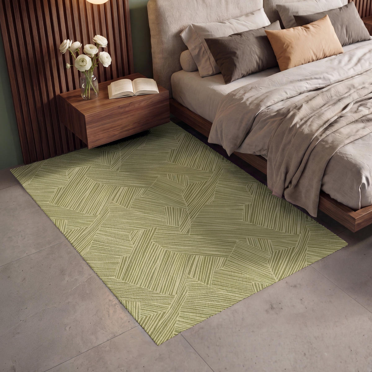 KOBERCE - Abstraktné - Moderné - Zelené - 140x200 cm - olivovozelená, textil/plast (140/0.4cm) - OnlyWow
