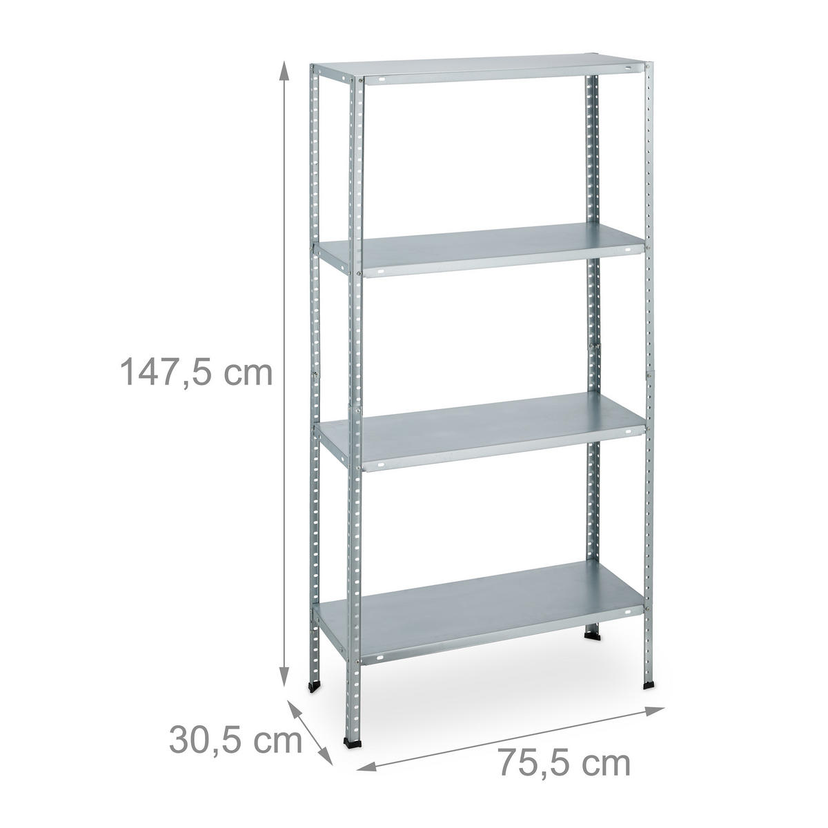 2XSCHWERLASTREGAL - Silberfarben, Kunststoff/Metall (75.5/147.5/30.5cm) - Relaxdays