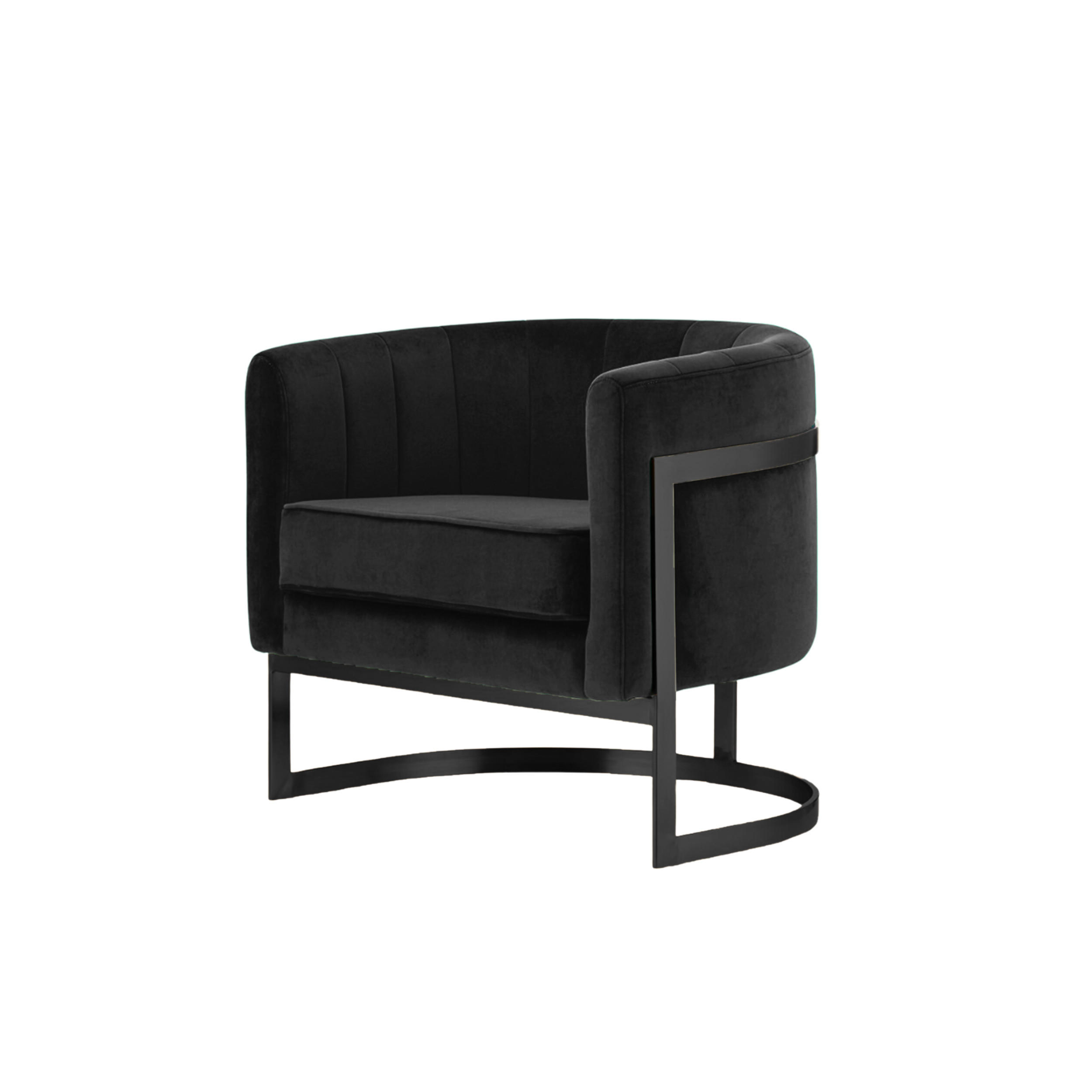 DESIGNSESSEL Glam Elegance – Individuell gefertigter Design-Sessel mit Edelstahlrahmen - Schwarz, Textil/Metall (75/71/68cm) - Fortisline
