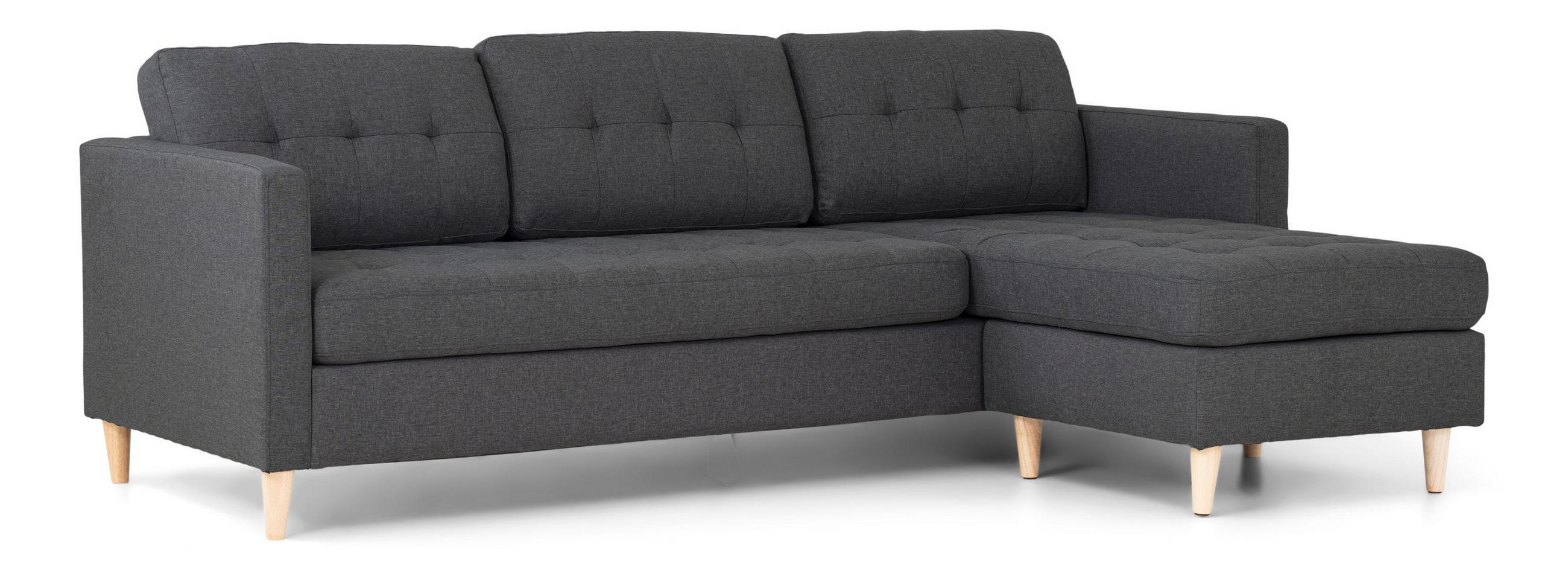 ECKSOFA Stoff dunkelgrau - Dunkelgrau, Textil (219/151cm) - ebuy24
