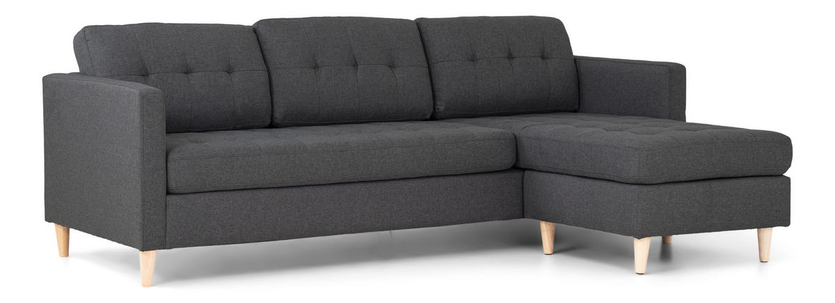 ECKSOFA Stoff dunkelgrau - Dunkelgrau, Textil (219/151cm) - ebuy24