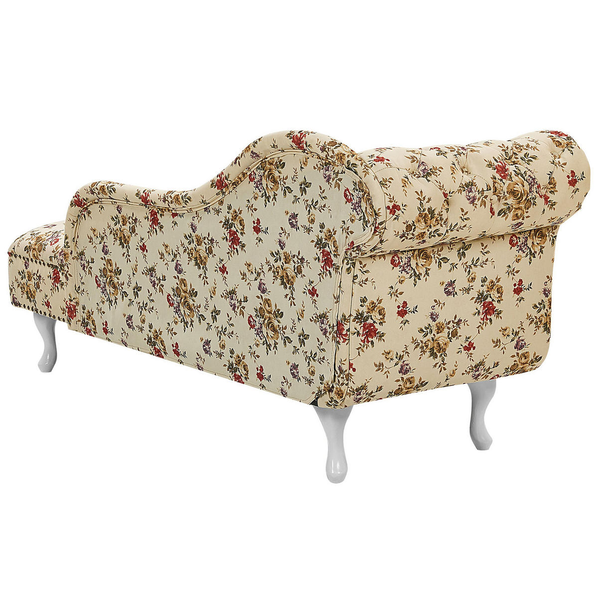 CHAISELONGUE Polsterbezug beige Blumenmuster linksseitig Nimes - Beige/Multicolor, Textil (170/79/61cm) - Beliani