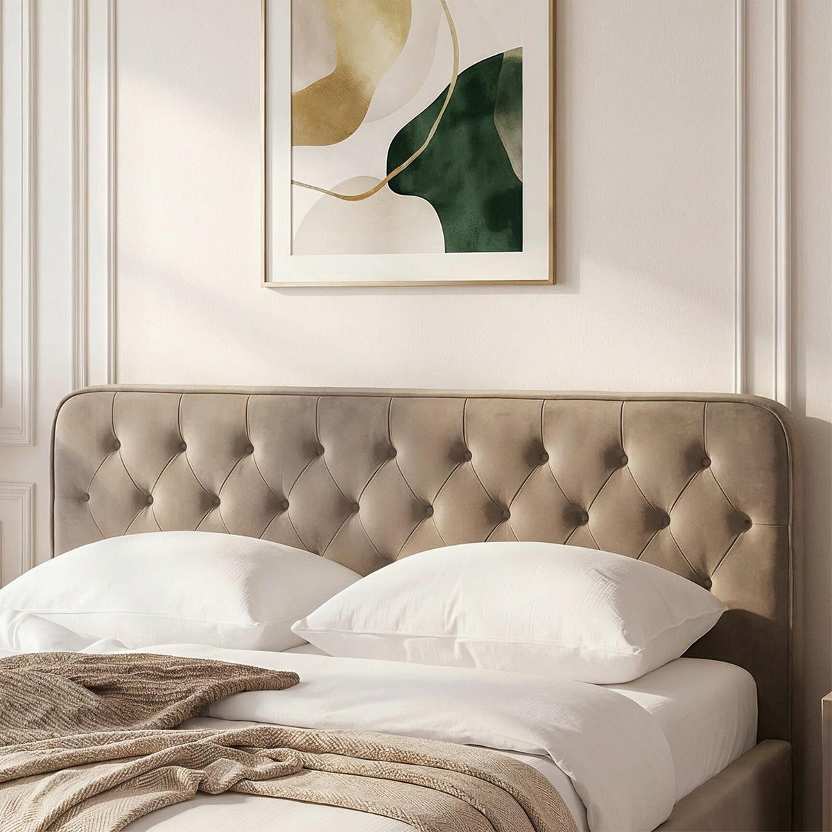 POLSTERBETT GLAMOUR 140X200 CM - Beige, Textil (140/200cm) - CARO-Möbel