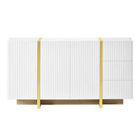 PŘÍBORNÍK se 3 dvířky a 3 zásuvkami, bílý, 140 cm - bílá, kompozitní dřevo (140/75/36cm) - Urban Meuble