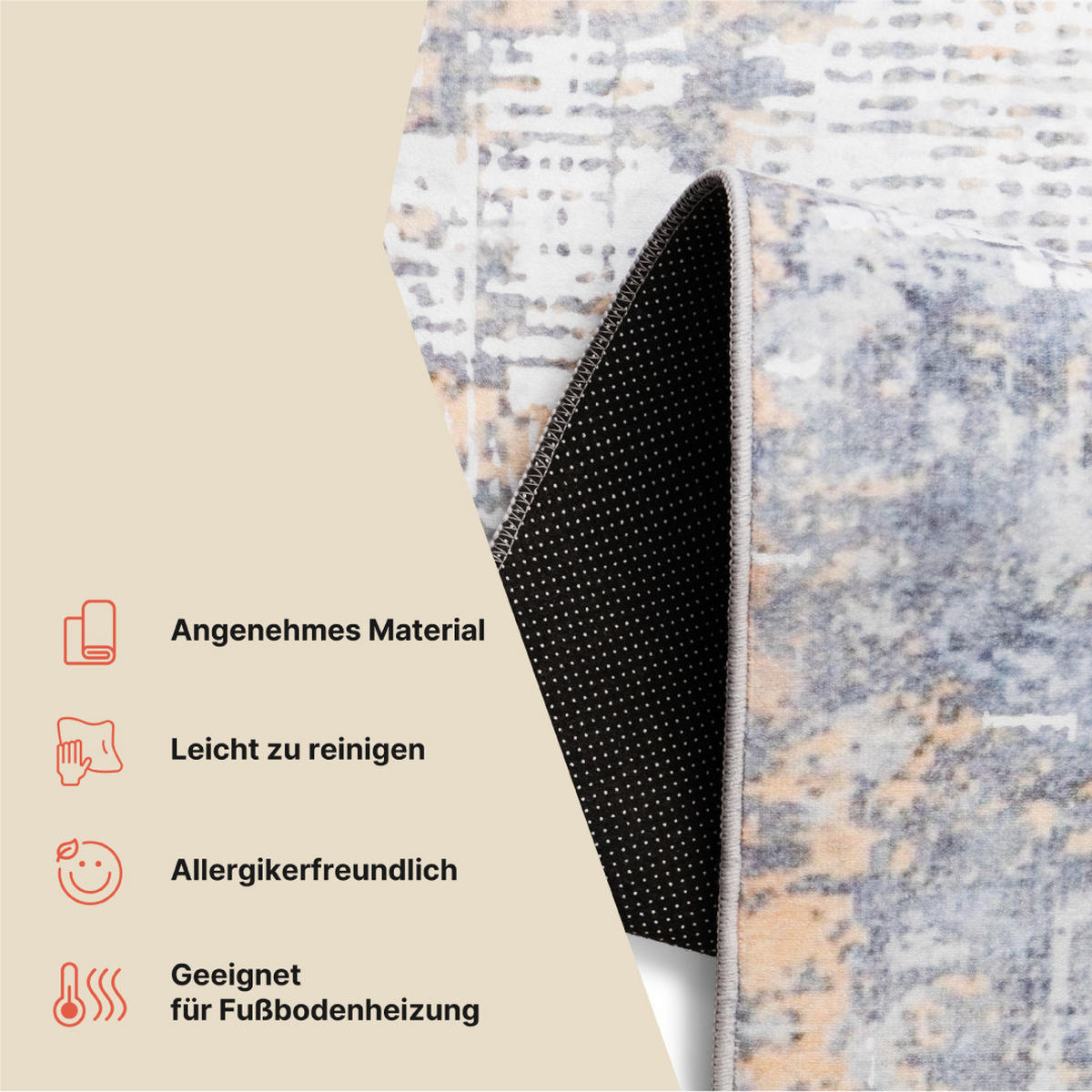TEPPICH ASH Grau 120/160 cm - Grau, Textil (120/160cm) - Tapiso