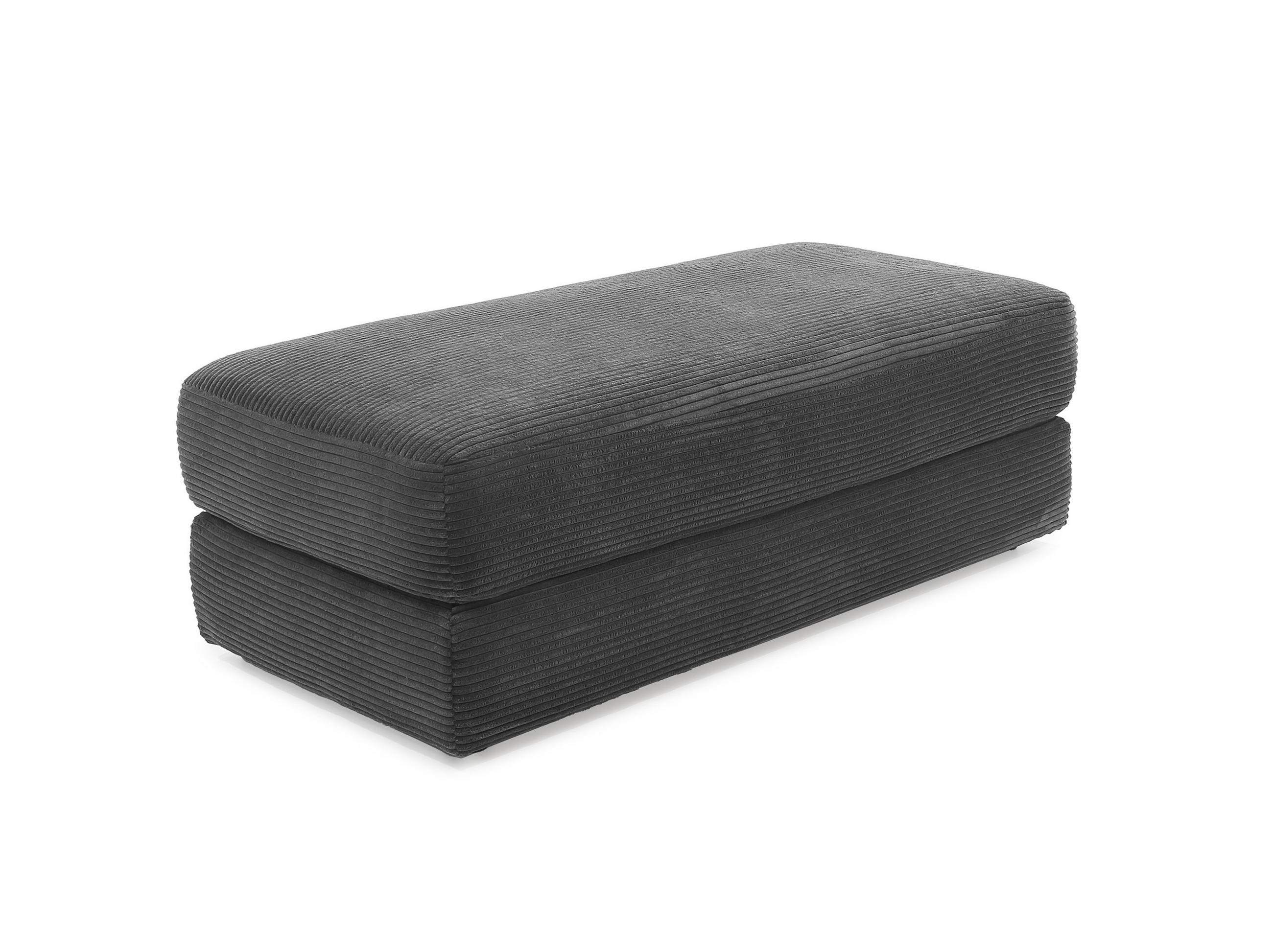 POLSTERHOCKER Federkern B124/T60/H40 cm Cord-Bezug Dunkelgrau / 15255 - Dunkelgrau/Schwarz, Kunststoff/Textil (124/40/60cm) - luma-home