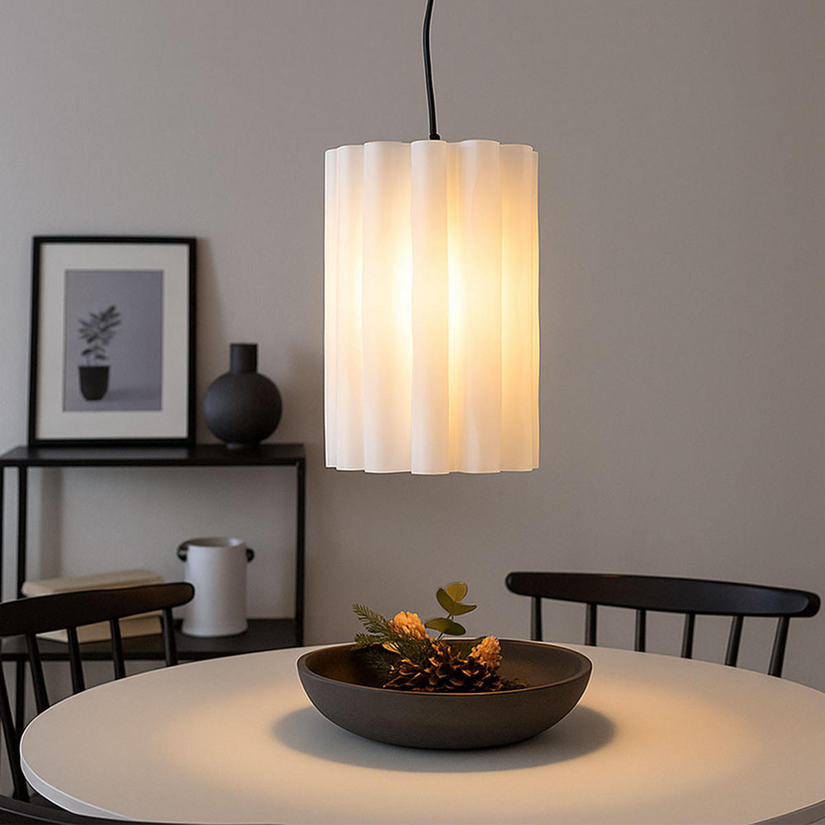 LED HÄNGELEUCHTE Elena Weiß - Weiß, Kunststoff (27/27/135cm)