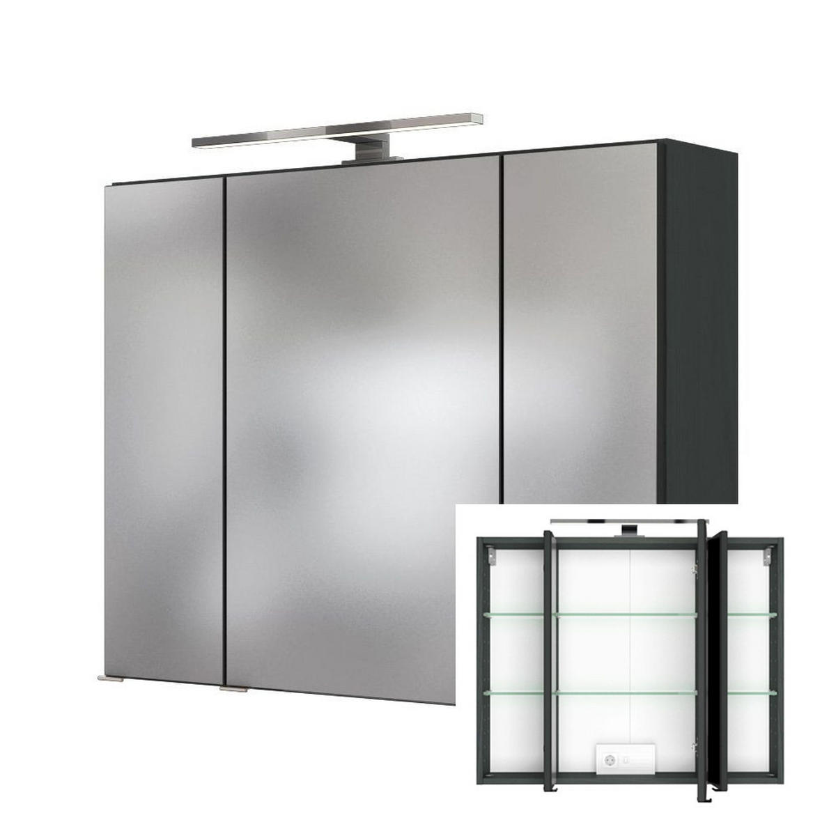 BADMÖBEL-SET 5-TLG. Lauria-03 - Braun, Holzwerkstoff (190/200/49cm) - Lomado