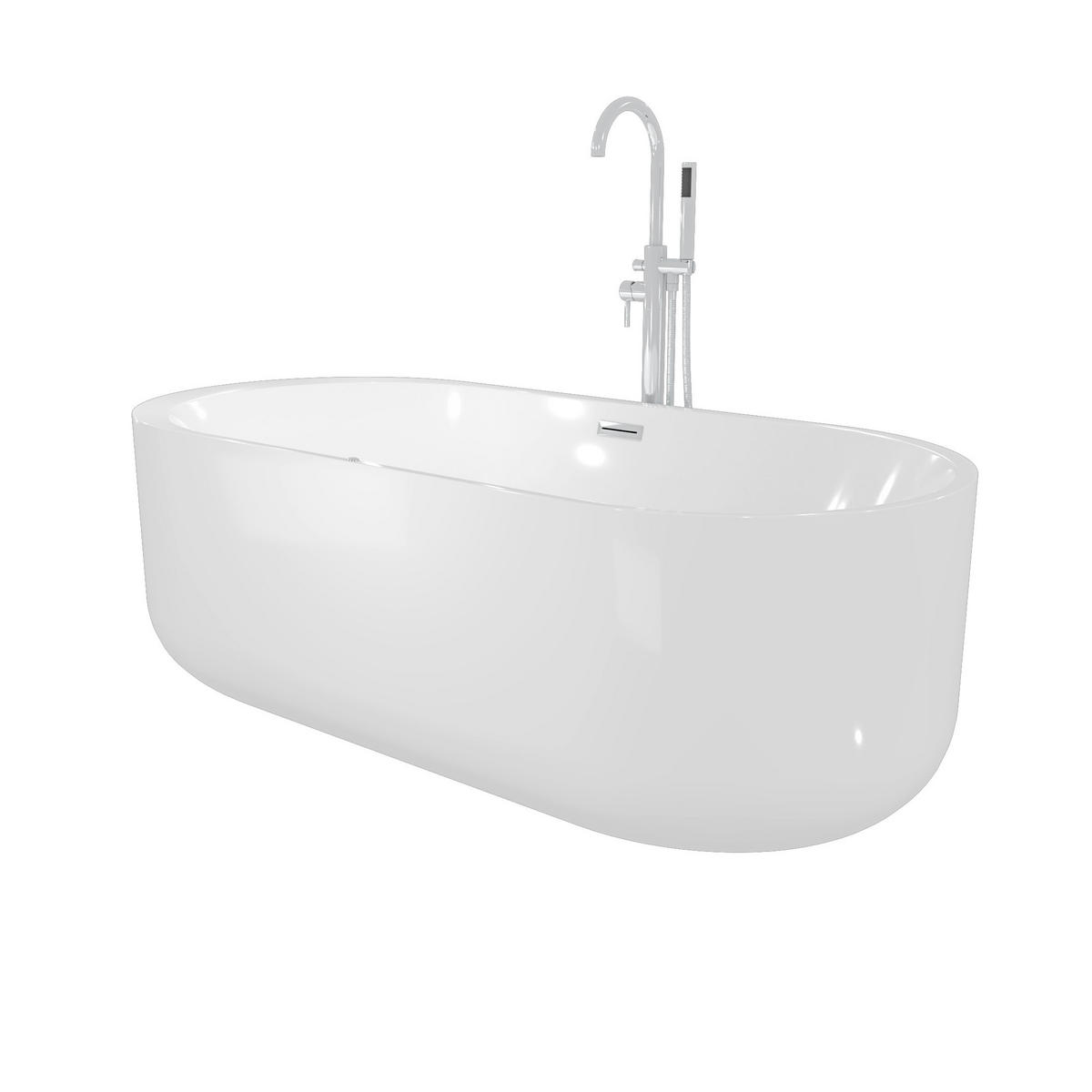 WHIRLPOOL freistehende Badewanne F16 mit AF02 170x80 cm Luftmassage - Weiß, Glas/Kunststoff (80/58/170cm) - AcquaVapore by Sandra Jentho