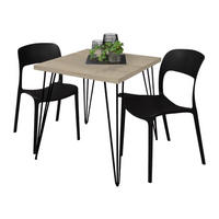 BARTISCH Eirena 70x70x75 schwarz matt/eiche sägerau - Graubraun, Metall (70/70/75cm) - 58aufmkessel