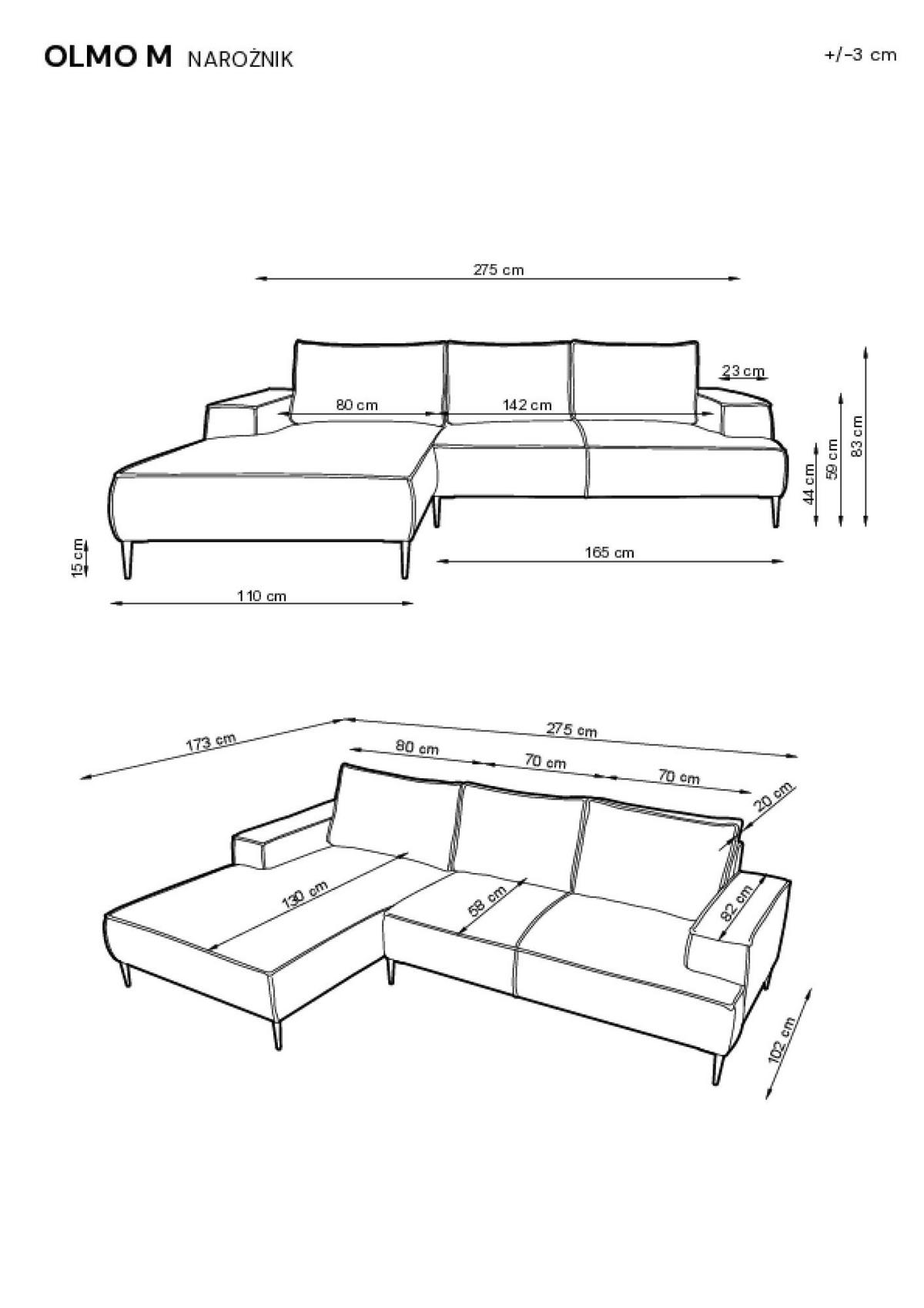 ECKSOFA OLMO Beige 275x173x83 cm - Beige, Textil (275/173cm) - FURNLUX
