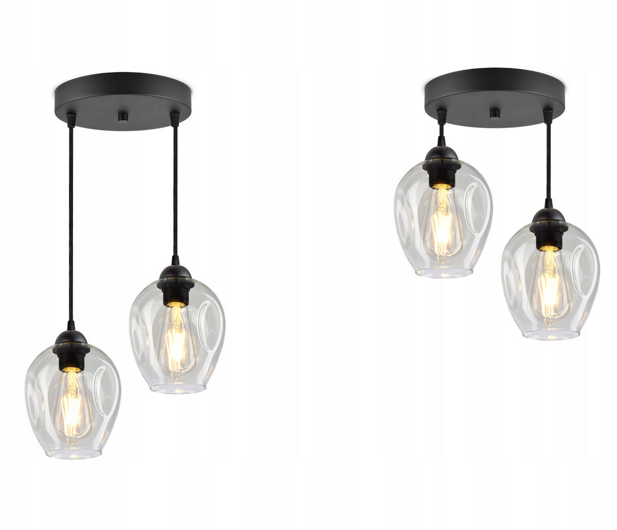 PENDELLEUCHTE Hegel - Transparent/Schwarz, Glas/Metall (30/30/80cm) - kiki design