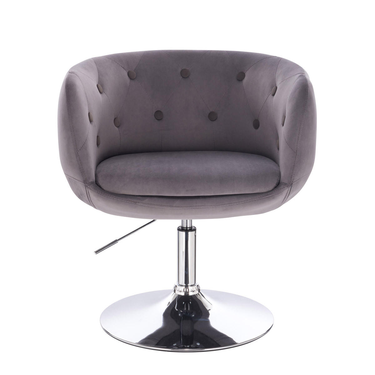 COCKTAILSESSEL PANAMA Samt Grau - Silberfarben/Violett, Textil (55/78/61cm) - SVITA