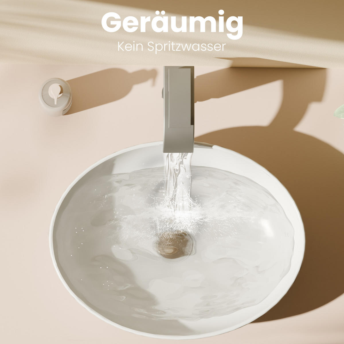 WASCHBECKEN Oval Keramik Weiß Glänzend 52 / 39,5 / 13 cm - Weiß, Keramik (39.5/13/52cm) - EMKE