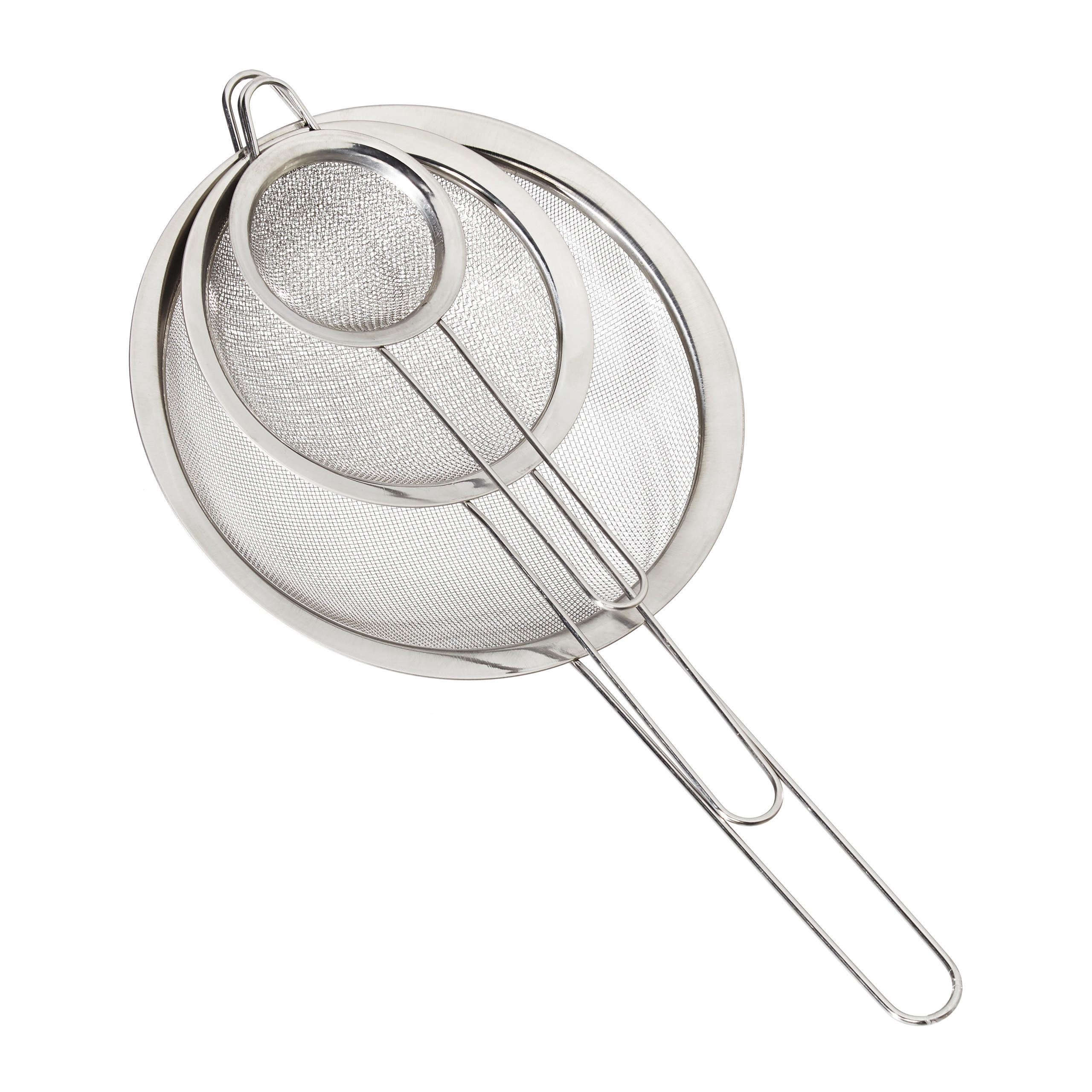 3XKÜCHENSIEB - Silberfarben, Metall (18cm) - Relaxdays