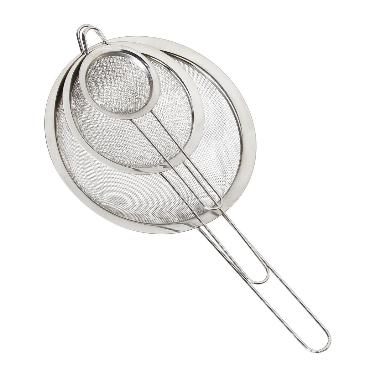 3XKÜCHENSIEB - Silberfarben, Metall (18cm) - Relaxdays