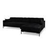 ECKSOFA rechts Mamaia aus Samt schwarz 5 Sitzplätze - Schwarz, Textil (185/293cm) - Micadoni