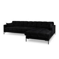 ECKSOFA rechts Mamaia aus Samt schwarz 5 Sitzplätze - Schwarz, Textil (185/293cm) - Micadoni