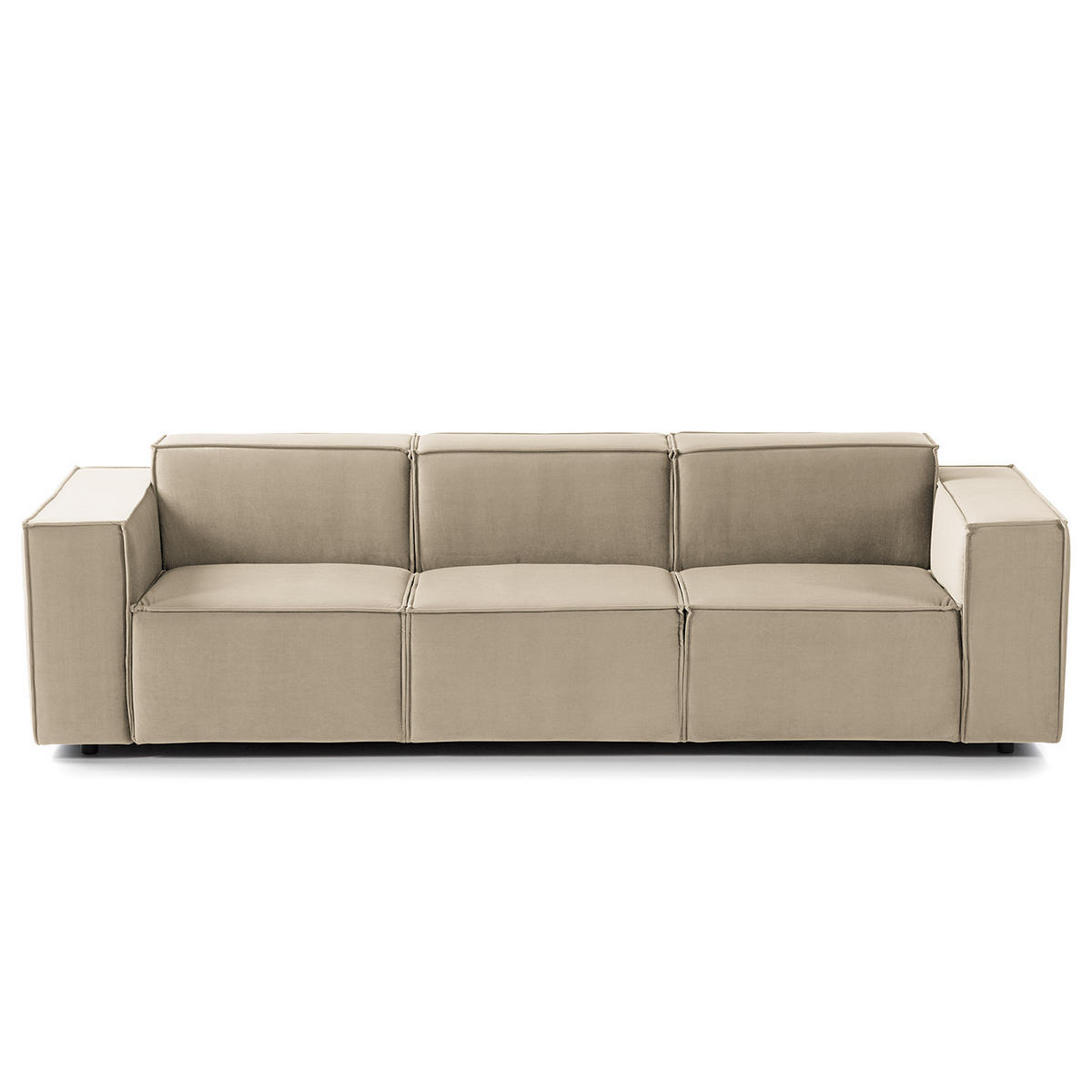 3-SITZER SOFA - Beige/Schwarz, Kunststoff/Textil (260/70/96cm) - home24