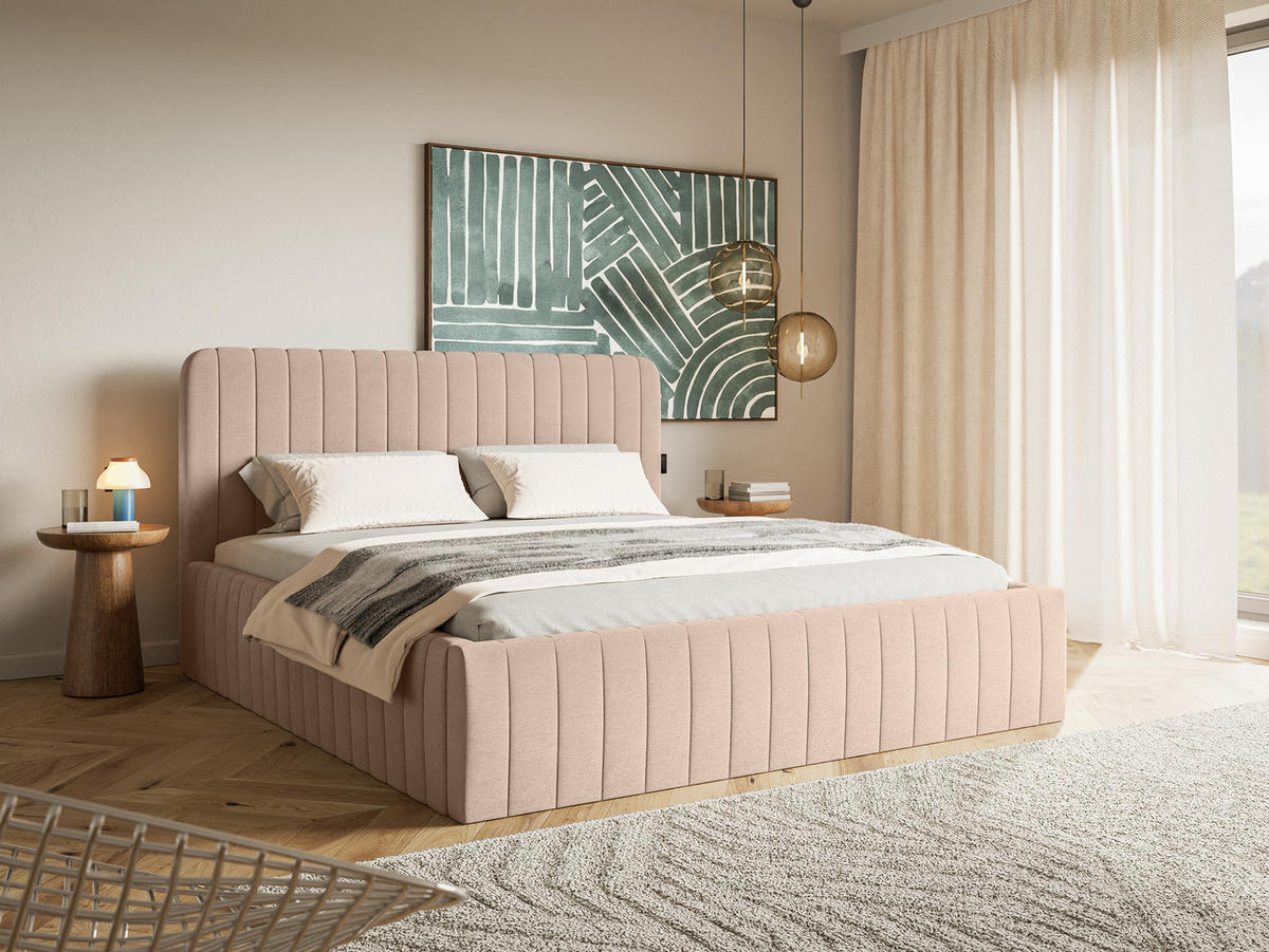 POLSTERBETT Orasi 160x200 cm, Altrosa - Rosa, Textil (200/160cm) - Fedve